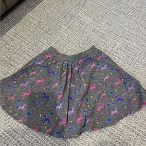 Chaser Gray Unicorn Print Skirt